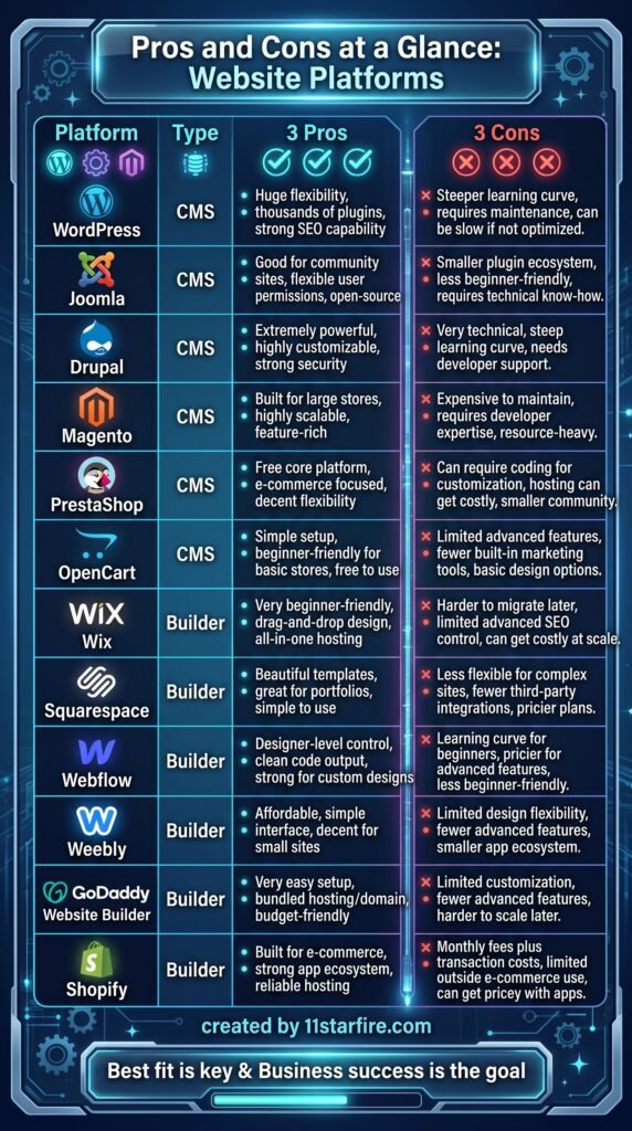 pros and cons at a glance